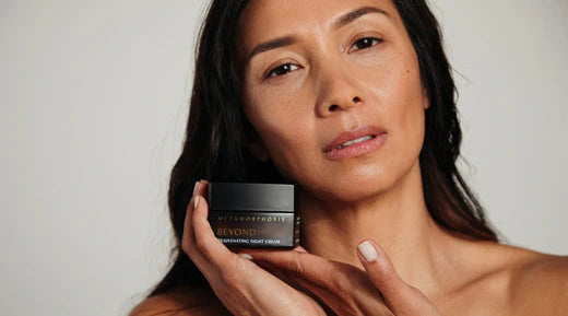 Women holding the Beyond Night Cream for the Metamorphosis Revolutionary Skincare range for Menopausal Skin