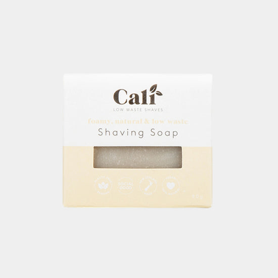 CaliWoods natural shaving soap in box – low waste, plastic-free, vegan shave bar NZ