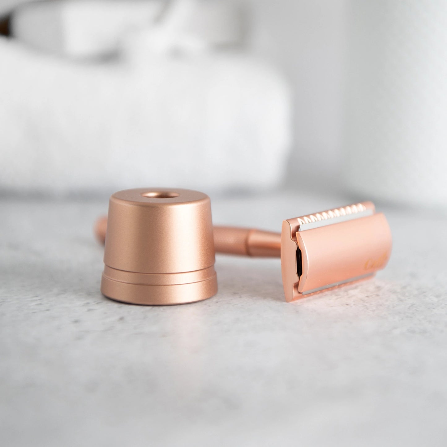 CaliWoods Copper Safety Razor and Stand – reusable plastic-free razor for smooth, low-waste shaving NZ