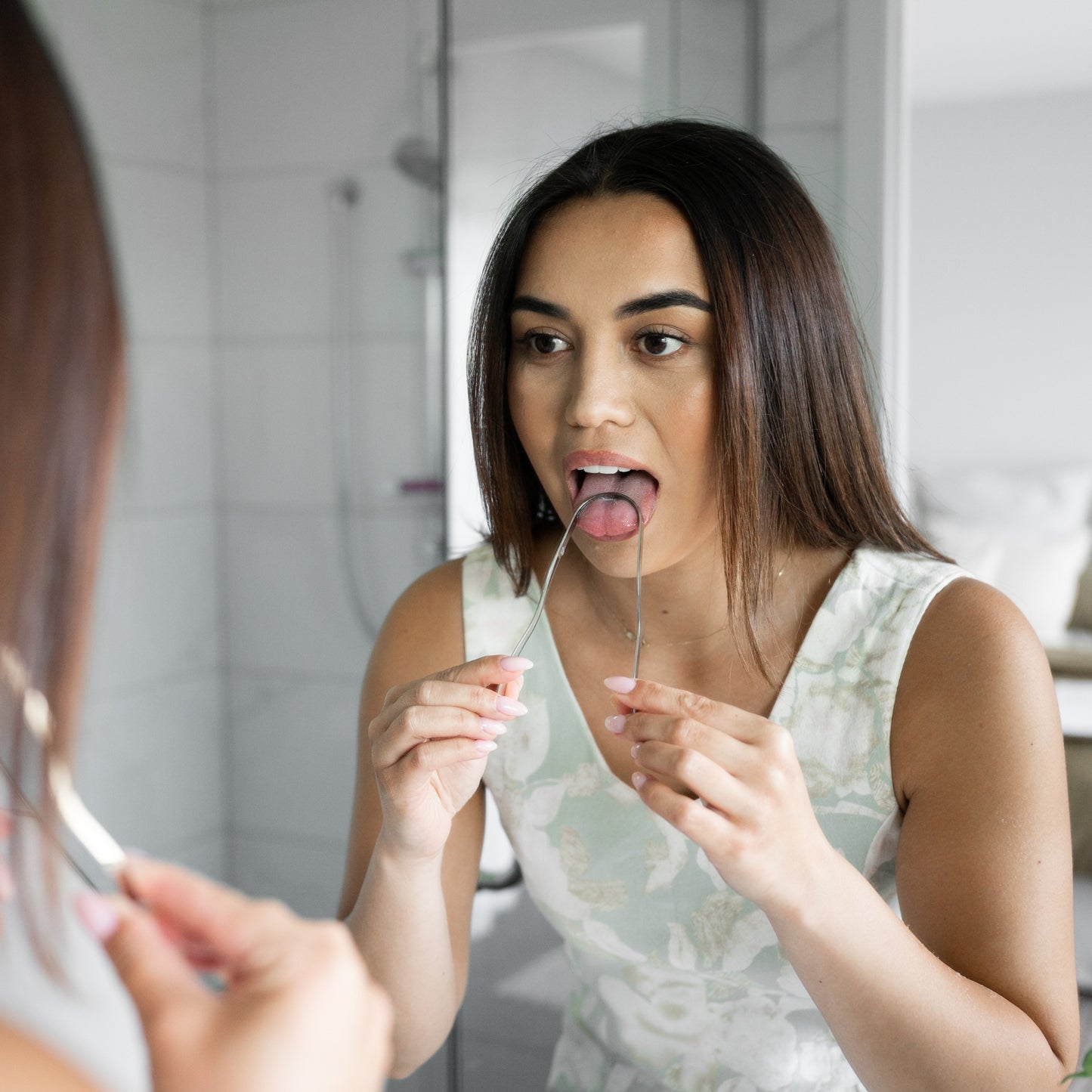 CaliWoods Tongue Cleaner usage demonstration  