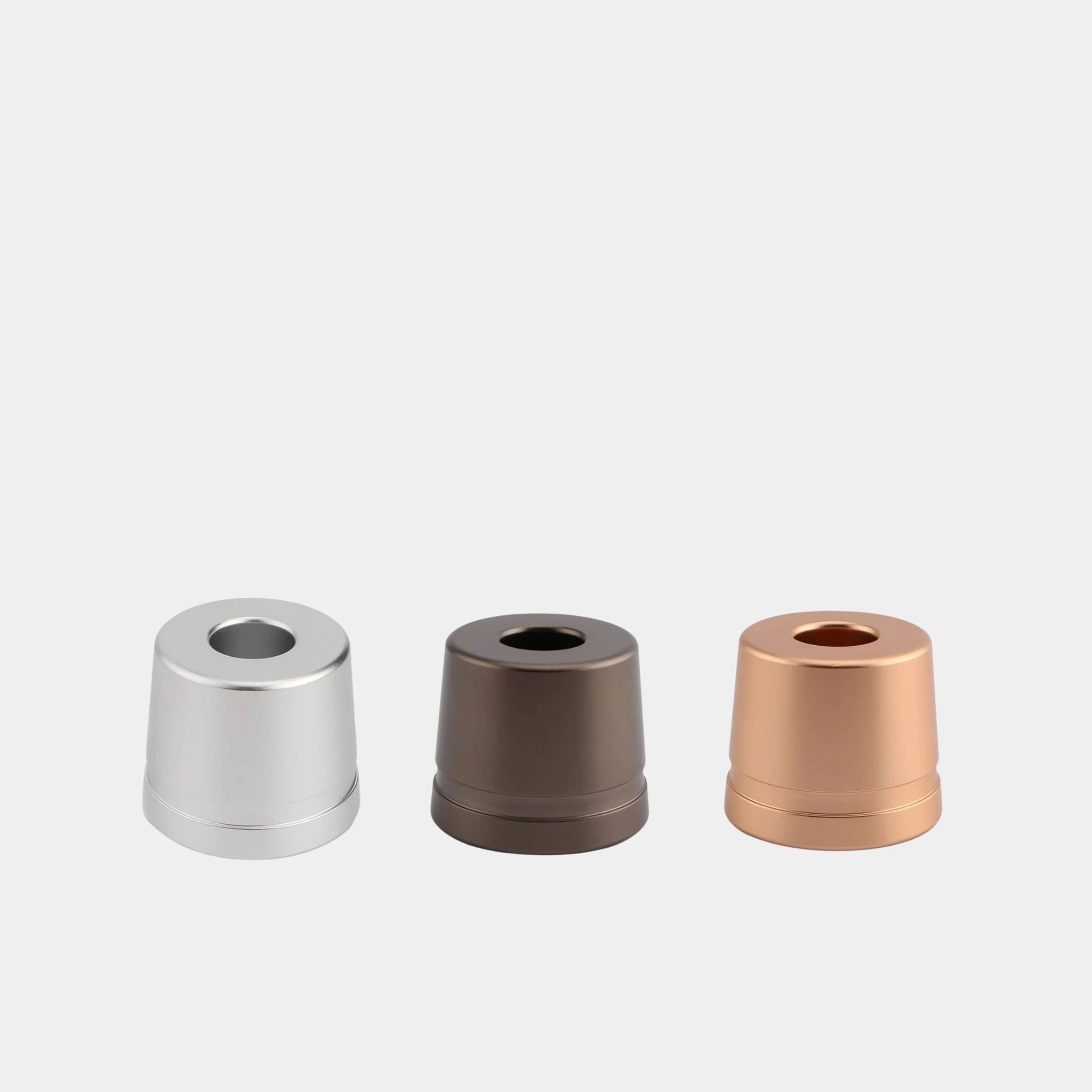 CaliWoods Razor Stand in Silver, Slate and Copper – minimalist reusable stand for plastic-free safety razors NZ
