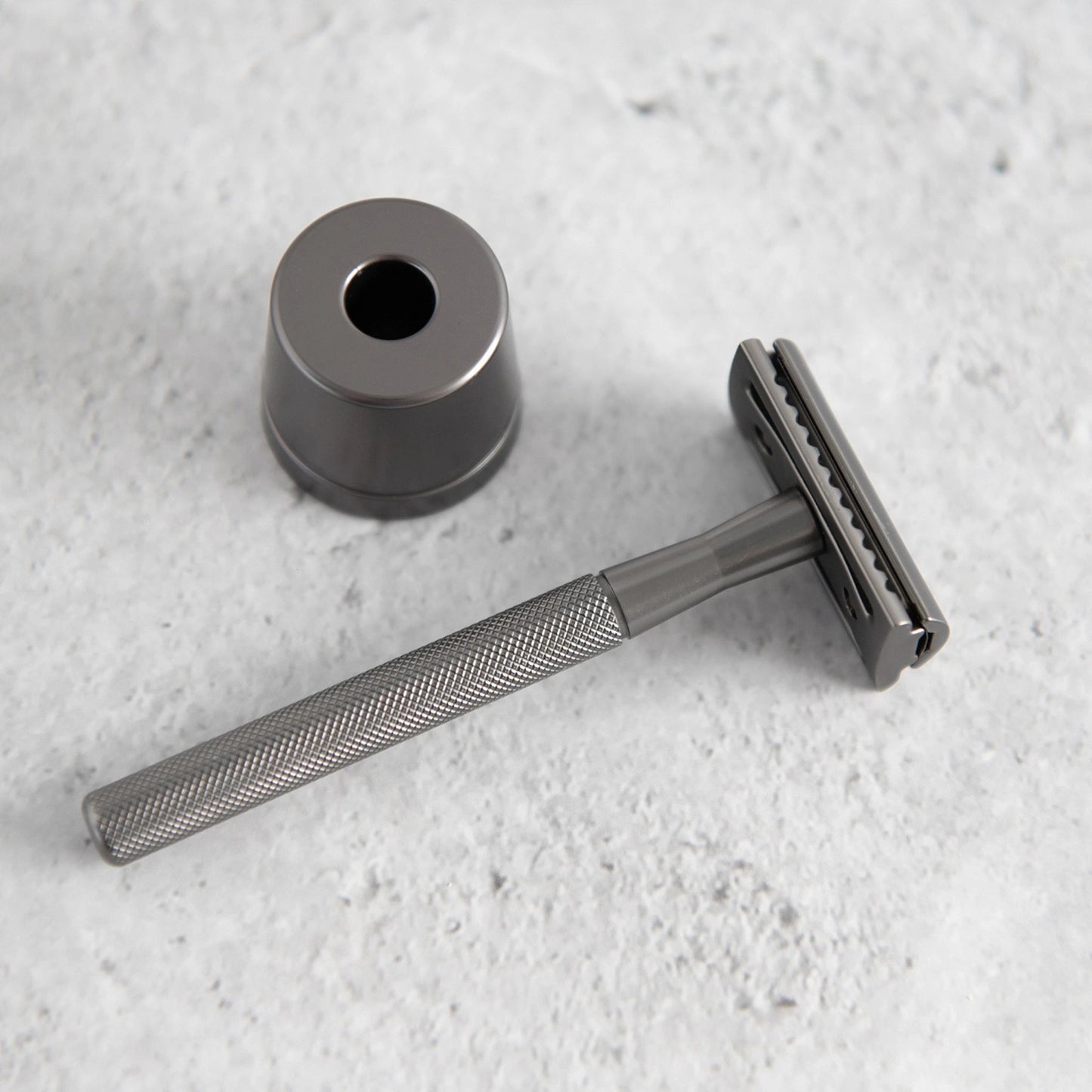 CaliWoods Slate Safety Razor with Matching Razor Stand – Reusable Plastic-Free Razor for Zero-Waste Shaving NZ