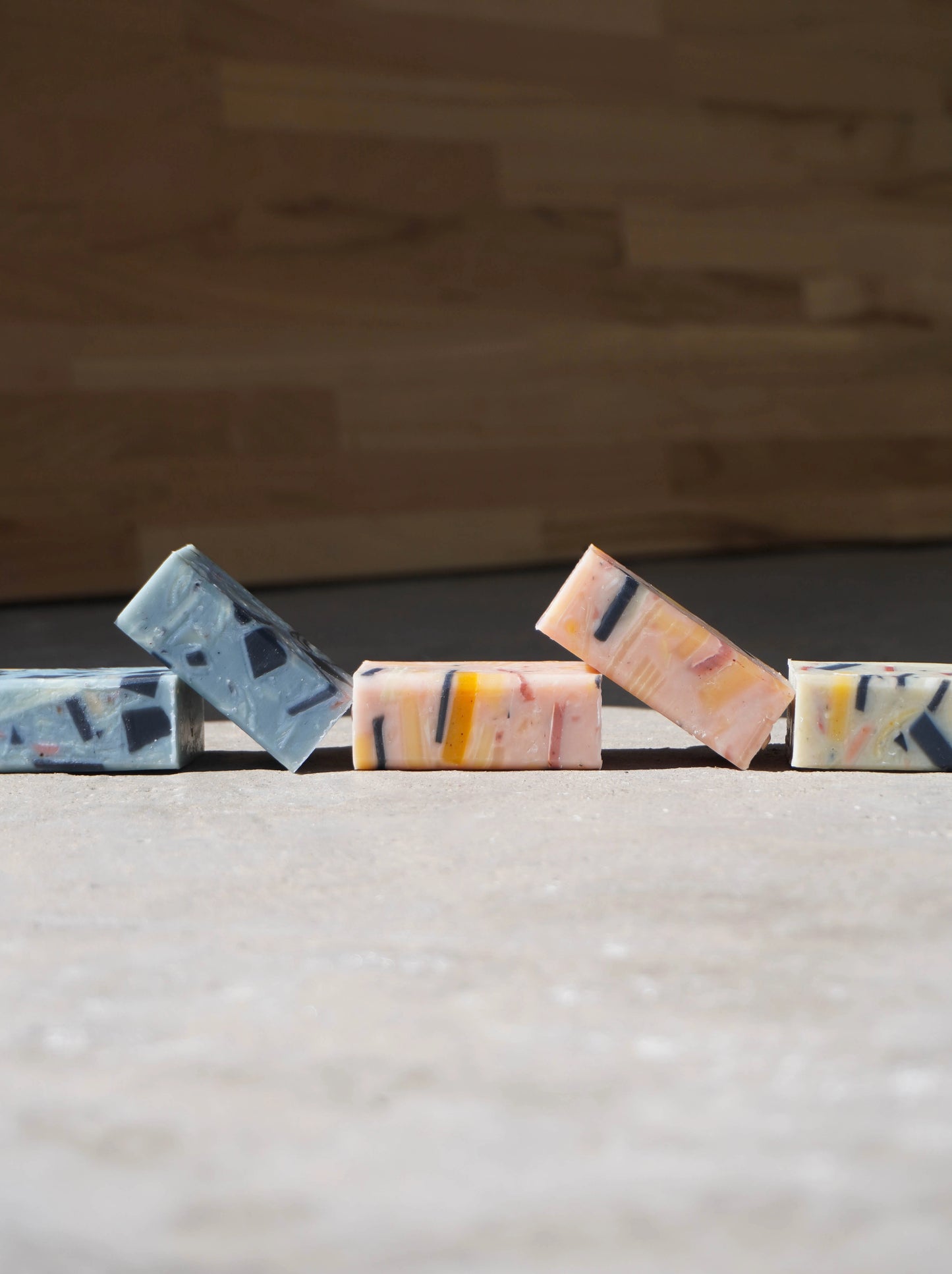 A collection of Fair + Square The Good Bar natural zero-waste soaps 