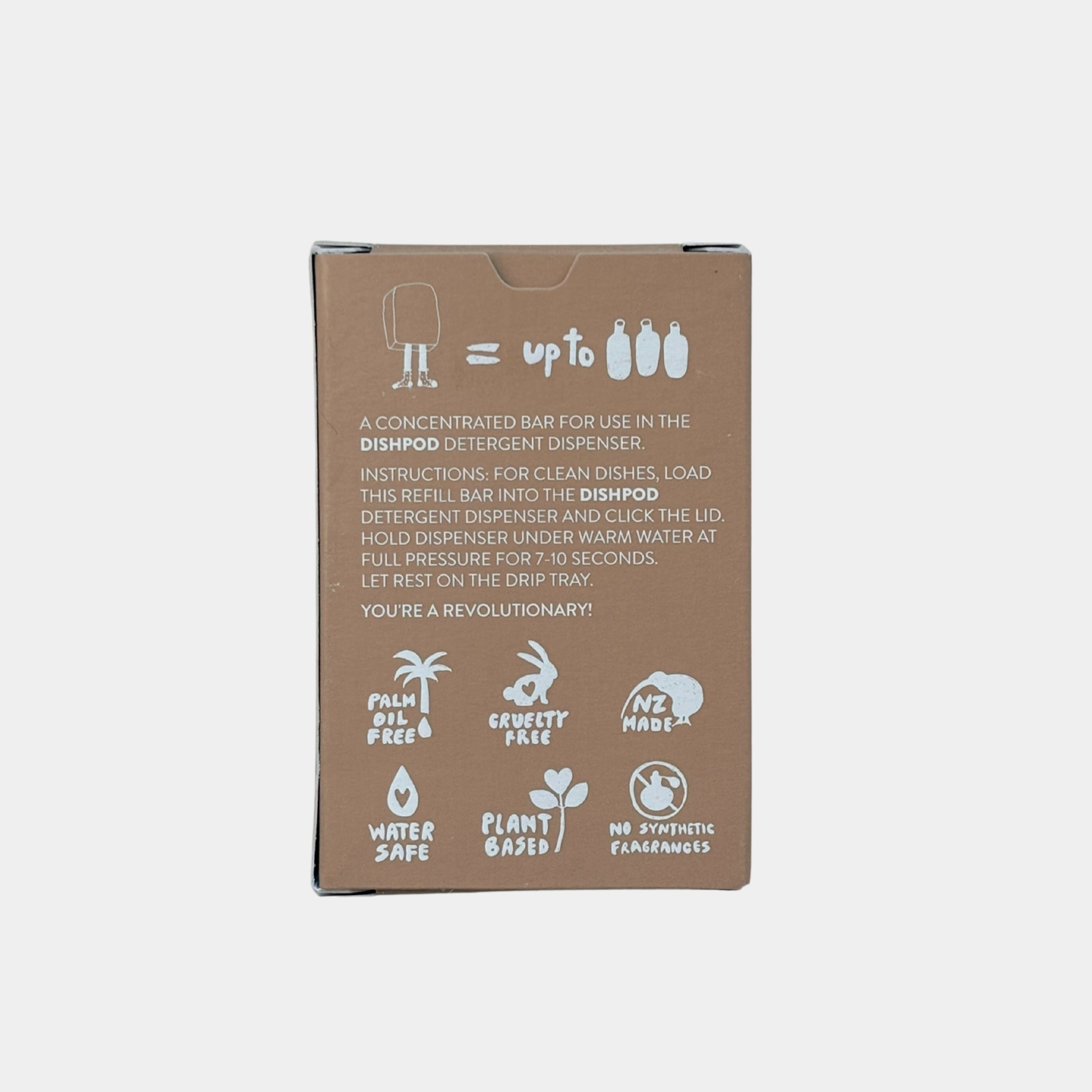 Dishpod refill solid dish detergent bar box back