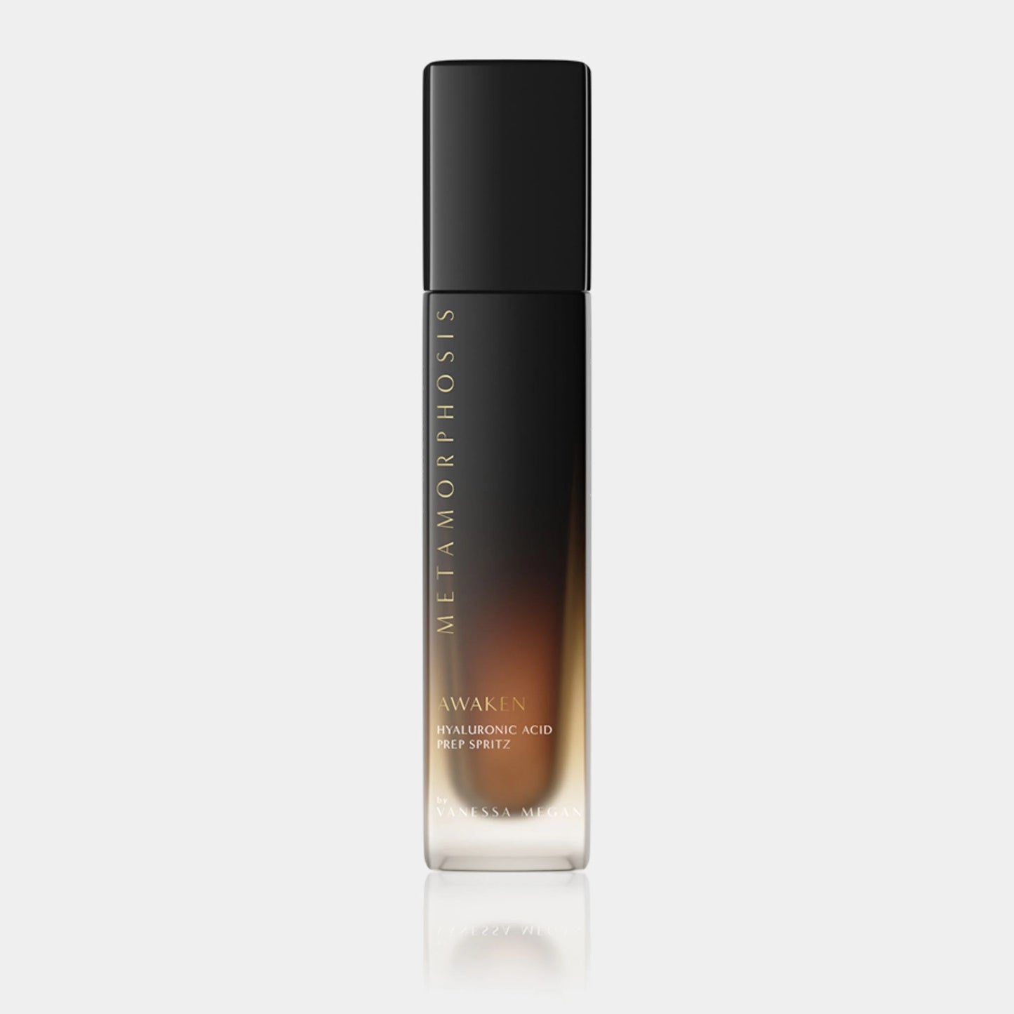 Front-facing bottle of Metamorphosis Awaken Hyaluronic Acid Prep Spritz by Vanessa Megan.