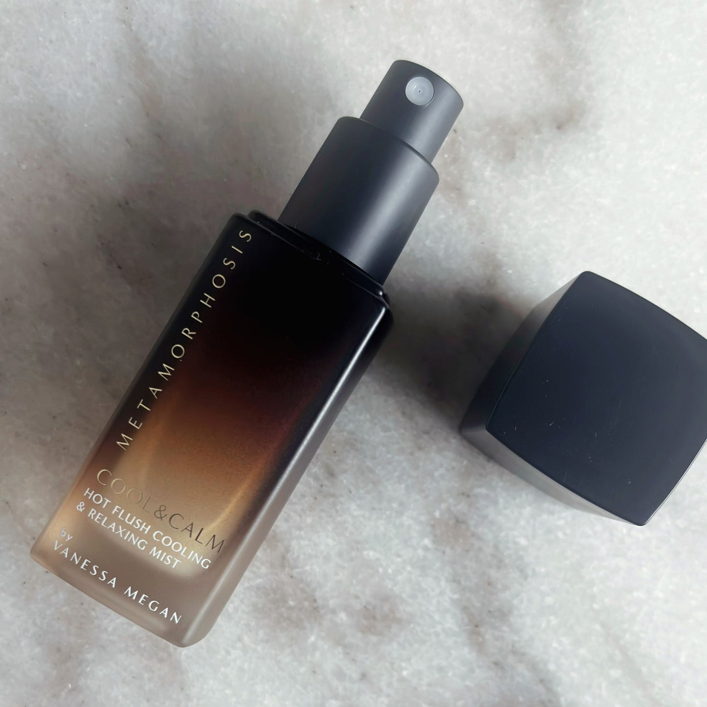 Open mist bottle of Metamorphosis Cool & Calm Hot Flush Cooling & Relaxing Mist by Vanessa Megan at Intentionally Natural NZ