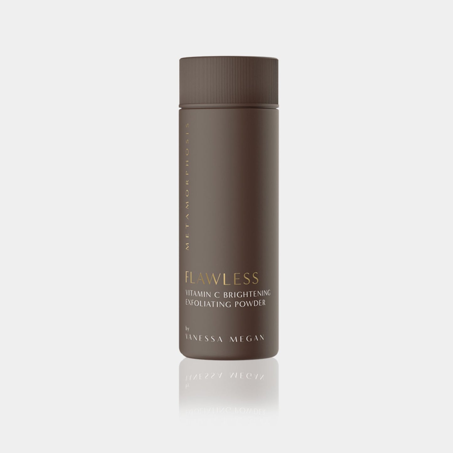 Metamorphosis Flawless Vitamin C Brightening Exfoliating Powder by Vanessa Megan, 100% natural exfoliant designed to brighten and smooth peri to post-menopausal skin.