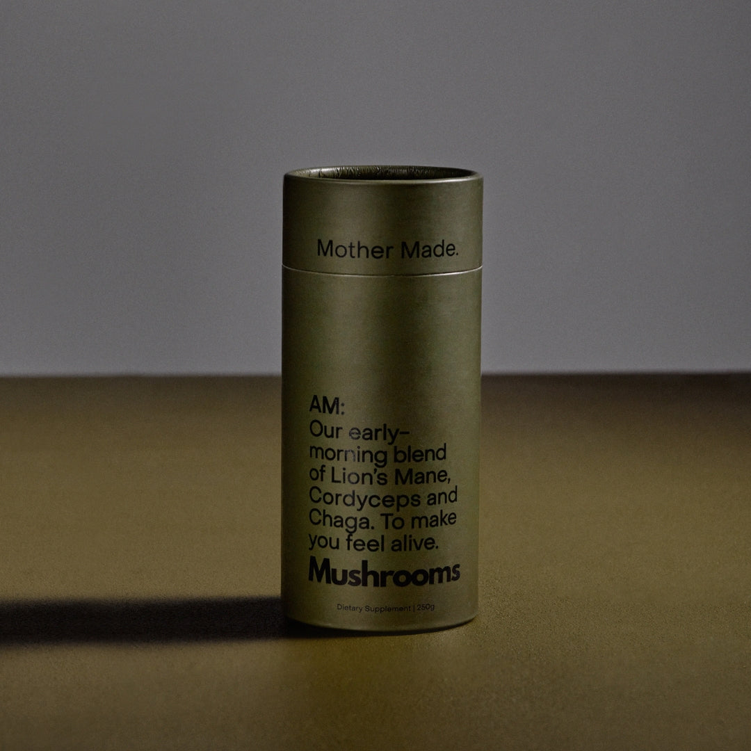 Mother Made AM blend early morning mushroom blend canister