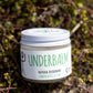 No3 Underbalm Lemongrass and Lime natural deodorant jar photographed outdoors on native greenery