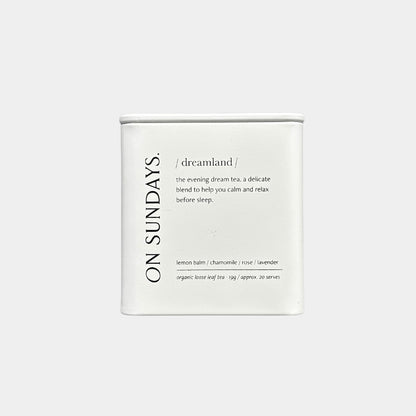 On Sundays Dreamland tea tin 20 serve