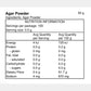 Pacific Harvest Agar Powder nutrition information