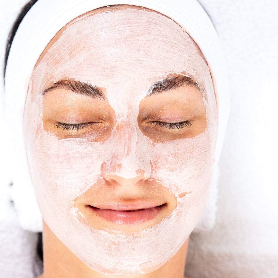 Vanessa Megan  Hibiscus + Banksia Mattifying Face Mask applied to face