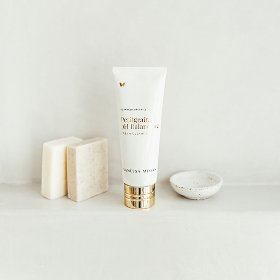 Vanessa Megan Petitgrain pH Balancing Cream Cleanser on shelf