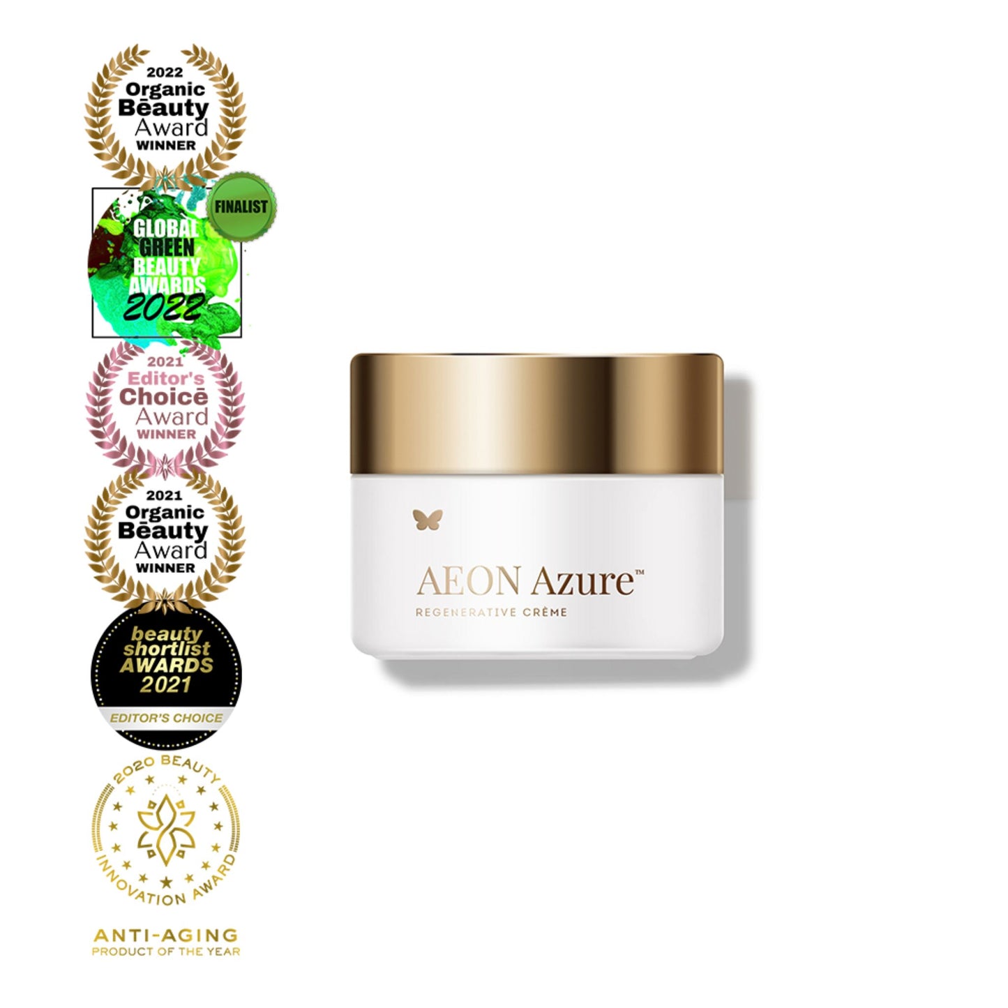 Vanessa Megan AEON Azure Regenerative Cream award winning anti aging face cream with multiple beauty awards.