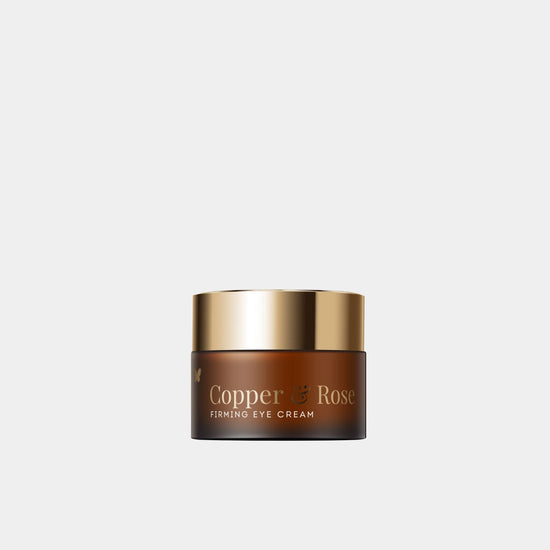 Vanessa Megan Copper & Rose Firming Eye Cream, natural anti ageing eye cream with colloidal copper to support collagen, smooth fine lines and improve firmness around the eye area.