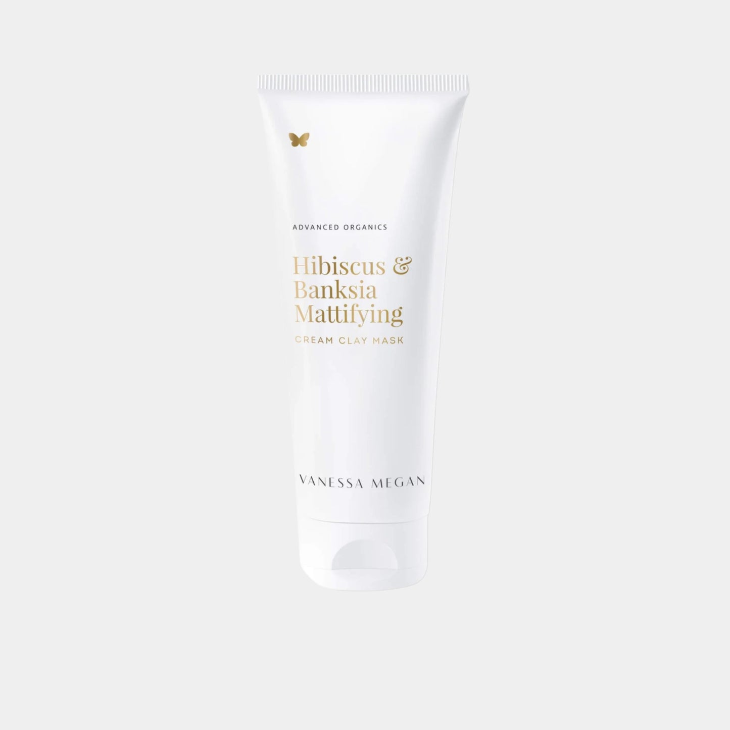Vanessa Megan Hibiscus and Banksia Mattifying Face Mask in 100% sugarcane recyclable squeeze tube packaging.