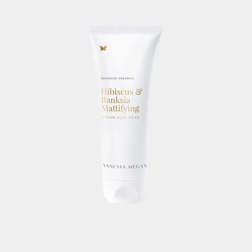 Vanessa Megan Hibiscus and Banksia Mattifying Face Mask in 100% sugarcane recyclable squeeze tube packaging.