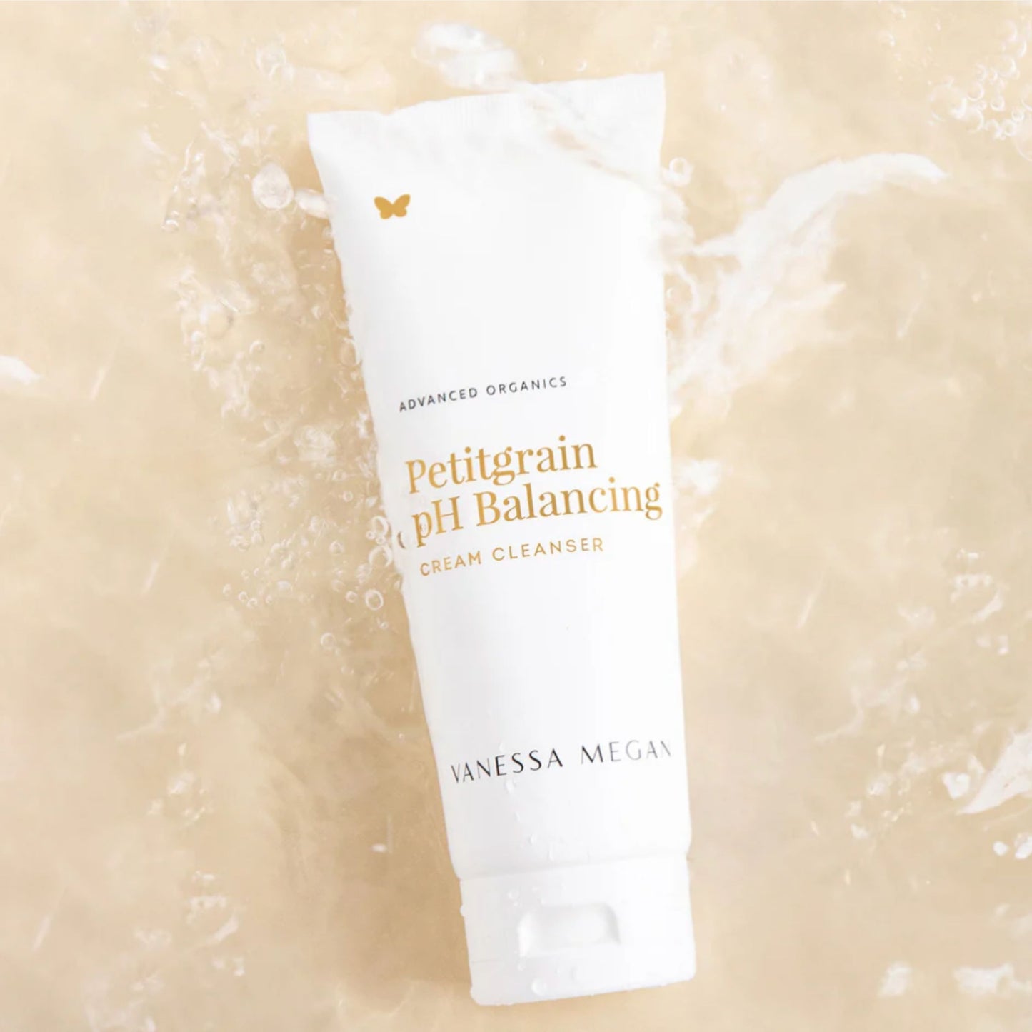 Vanessa Megan cream cleanser in water splash – refreshing pH-balancing cleanser with natural botanicals