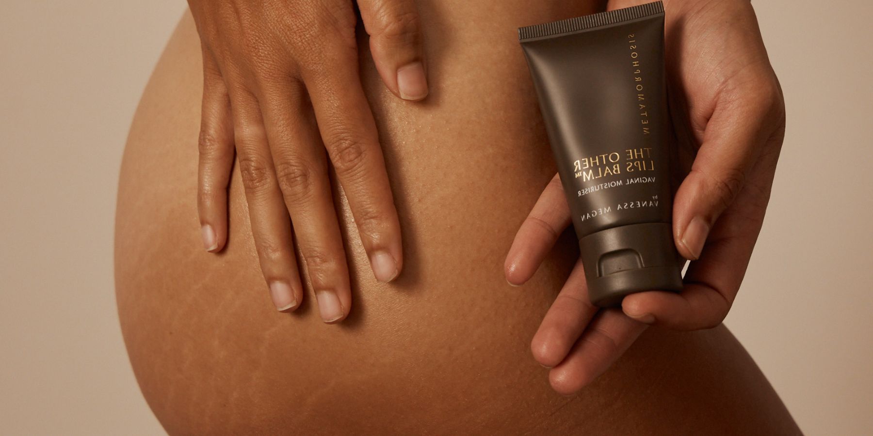 Close-up of Vanessa Megan The Other Lips Balm vaginal moisturiser for peri to post menopause. A best-selling natural intimate care product, available now at Intentionally Natural NZ.